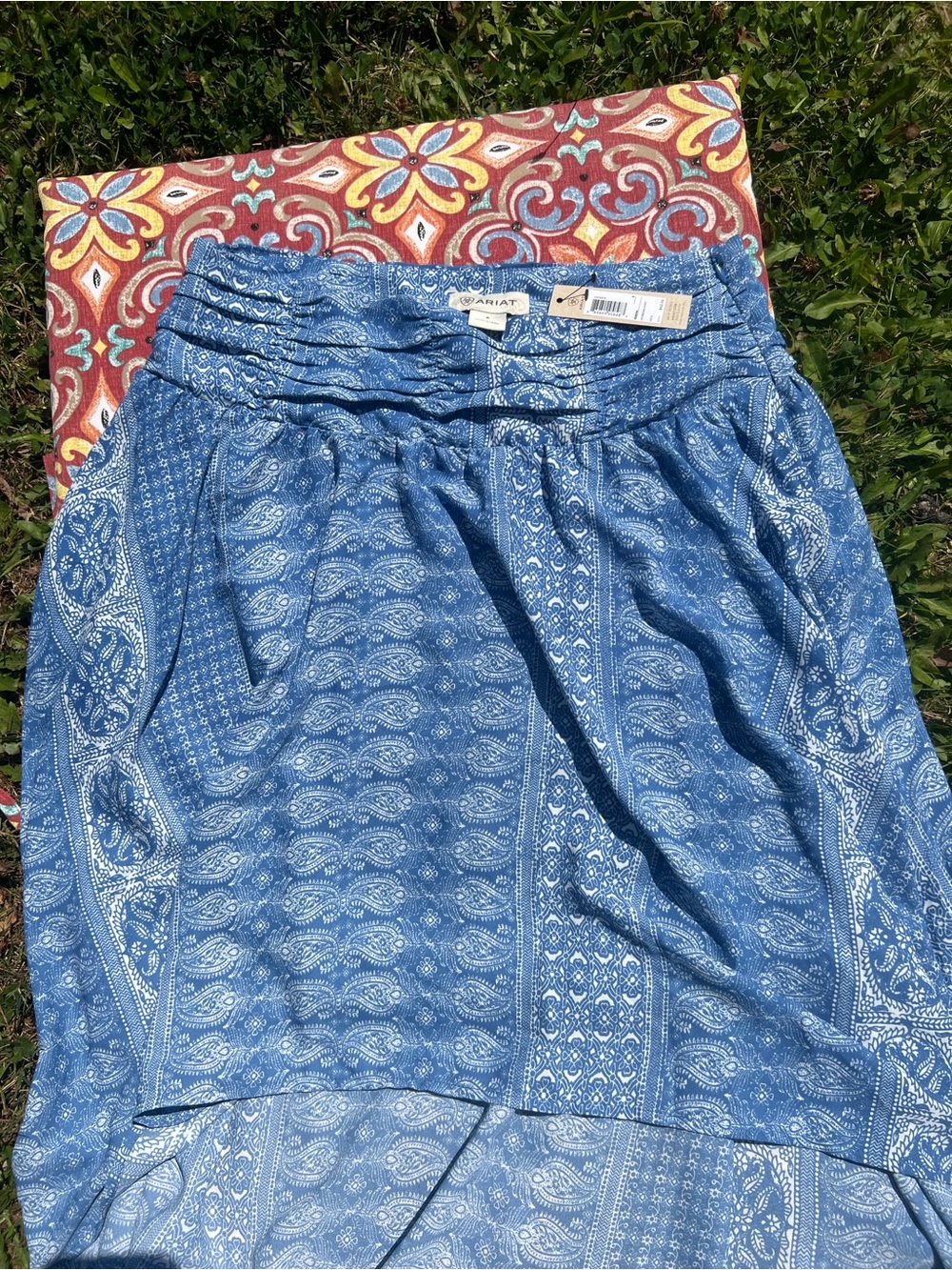Ariat Blue Paisley Panel Maxi Skirt - Picture 5 of 9
